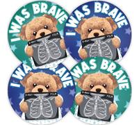 Stone Melon School Reward Stickers 144 Brave X-Ray Bear Bravery Stickers 30mm Round Awards Nursery Teachers Parents Children Kids Hospital Doctor Nurse CT Xray CAT MRI