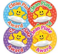 Stone Melon School Reward Stickers 144 Clean Plate Award I Cleaned My Plate Star Stickers 30mm Round Awards Doctors Nurses Nursery Teacher Parents Children Kids