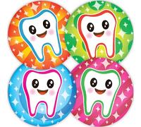 Stone Melon School Reward Stickers 144 Happy Teeth Dentist Bravery Teeth Brushing Stickers 30mm Round Awards Nursery Teachers Parents Children Kids