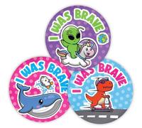 Stone Melon School Reward Stickers 144 I was Brave Animal Alien Unicorn Bravery Stickers 30mm Round Awards Nursery Teachers Parents Children Kids