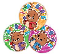 Stone Melon School Reward Stickers 144 I was Brave Bear Bravery Stickers 30mm Round Awards Nursery Teachers Parents Children Kids