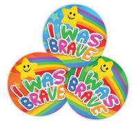 Stone Melon School Reward Stickers 144 I was Brave Star Bravery Stickers 30mm Round Awards Nursery Teachers Parents Children Kids
