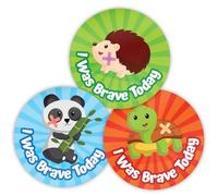 Stone Melon School Reward Stickers 144 I was Brave Today Animals Bravery Stickers 30mm Round Awards Doctors Nurses Nursery Teacher Parents Children Kids