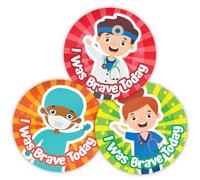 Stone Melon School Reward Stickers 144 I was Brave Today Hospital Bravery Stickers 30mm Round Awards Doctors Nurses Nursery Teacher Parents Children Kids