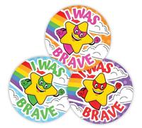 Stone Melon School Reward Stickers 144 I was Brave Today Super Star Hero Kids Bravery Stickers 30mm Round Awards Nursery Teachers Parents Children Kids