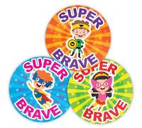 Stone Melon School Reward Stickers 144 I was Brave Today Superhero Bravery Stickers 30mm Round Awards Doctors Nurses Nursery Teacher Parents Children Kids