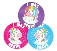 Stone Melon School Reward Stickers 144 I was Brave Unicorn Bravery Stickers 30mm Round Awards Nursery Teachers Parents Children Kids
