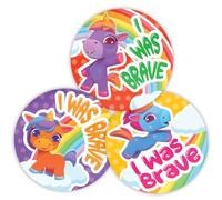 Stone Melon School Reward Stickers 144 I was Brave Unicorn Bravery Stickers 30mm Round Awards Nursery Teachers Parents Children Kids