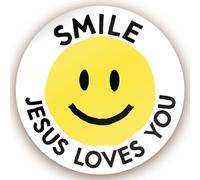 Stone Melon School Reward Stickers 144 Smile Jesus Loves You Stickers 30mm Round Awards Nursery Teachers Parents Children Kids Christian Church