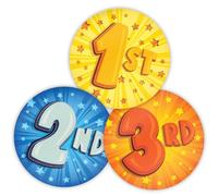 Stone Melon School Reward Stickers 144 Sports Day 1st 2nd 3rd Place Stickers 30mm Round Awards Nursery Teachers Parents Children Kids