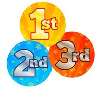 Stone Melon School Reward Stickers 144 Sports Day 1st 2nd 3rd Place Stickers 30mm Round Awards Nursery Teachers Parents Children Kids