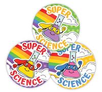Stone Melon School Reward Stickers 144 Super Hero Science Flasks Stickers 30mm Round Awards Nursery Teachers Parents Children Kids