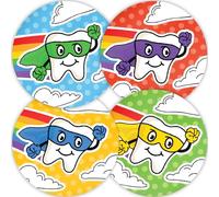 Stone Melon School Reward Stickers 144 Super Teeth Dentist Bravery Teeth Brushing Stickers 30mm Round Awards Nursery Teachers Parents Children Kids