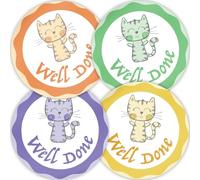 Stone Melon School Reward Stickers 144 Well Done Cats & Kittens Stickers 30mm Round Awards Nursery Teachers Parents Children Kids