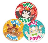 Stone Melon School Reward Stickers 144 Well Done Cats & Kittens Stickers 30mm Round Awards Nursery Teachers Parents Children Kids