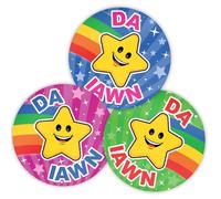 Stone Melon School Reward Stickers 144 Welsh Da Iawn Star Stickers 30mm Round Awards Nursery Teachers Parents Children Kids