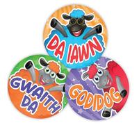 Stone Melon School Reward Stickers 144 Welsh Language Sheep Stickers 30mm Round Awards Nursery Teachers Parents Children Kids