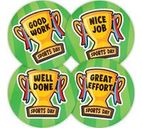 Stone Melon School Sports Day Stickers 144 Well Done Trophy Stickers 30mm Round Sportsday Awards Nursery Teachers Parents Children Kids