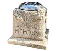 Stone Memorial Grave Vase In Loving Memory Antique Grey Flower Pot Ornament Gift