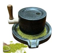 Stone Mill - Bluestone Manual Tea Grinder, Hand Operated Grain Crushing Tool, Traditional Powder Milling Device | Japanese Preparation for Dry Wet Grains Beans Barley Coffee Kitchen