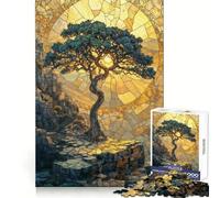Stone Mosaic Golden Tree 1000 Piece Jigsaw Puzzles for Adults Jigsaw Think Toy Calm Relax Clean Cut Wall Art Decor 38x52cm