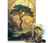 Stone Mosaic Golden Tree 1000 Piece Jigsaw Puzzles for Adults Jigsaw Think Toy Calm Relax Clean Cut Wall Art Decor 38x52cm