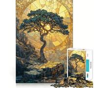 Stone Mosaic Golden Tree Jigsaw Puzzles 1000 Pieces for Teenagers Smart Toy Home Pastime Accurate Cut Thoughtful Gift 50x75cm