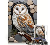 Stone Mosaic Owl Art 1000 Pieces Jigsaws Adults Puzzles Mind Exercise Toy Shared Fun Precision Cut Art Display 50x75cm