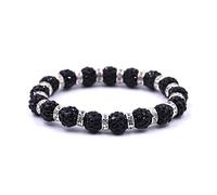 Stone,Natural Stone, 10Mm Full Zircon Black Soft Ceramic With Diamond Spacer, Personalized Clothing Accessories Beaded
