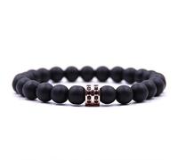 Stone,Natural Stone, 8Mm Black Frosted Stone Rose Septa Micro-Inlaid Zircon Natural Stone, Personalized Clothing Accessories Beaded