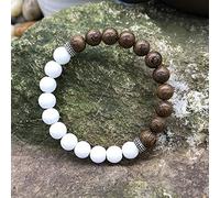 Stone,Natural Stone Beaded, 8Mm Natural Stone Wild Chicken Wing Wooden White Matte Stone Wooden Beads Hand String, Personalized Clothing Accessories Jewelry