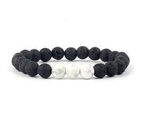Stone,Natural Stone Beaded 8Mm Retro Ethnic Stretch White Pine Volcanic Stone Energy Student Couple Jewelry Personalized Clothing Accessories