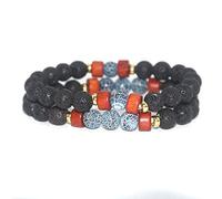 Stone,Natural Stone Beaded 8Mm Volcanic Stone Weathered Stone Wooden Beads Natural Energy Fashion Men'S Jewelry Personalized Clothing Accessories