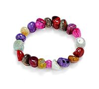 Stone,Natural Stone Beaded, Colorful Ice Crack Irregular Natural Gemstone Bracelets With Color Mixed Agate, Personalized Clothing Accessories Jewelry