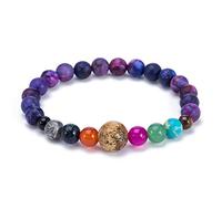Stone,Natural Stone Beaded, Cosmic Sun Eight Planets Purple Agate Seven Pulse, Personalized Clothing Accessories
