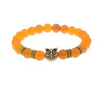 Stone,Natural Stone Beaded Fashion Student Couple Cat Head Frosted Orange Stone Wild Bead Elastic Personalized Clothing Accessories Jewelry