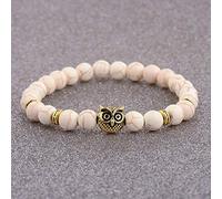 Stone,Natural Stone Beaded Fashion Student Couple White Pine Owl Bracelets Wild Bead Elastic Personalized Clothing Accessories Jewelry