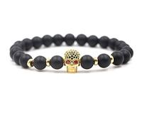 Stone,Natural Stone Beaded, Micro Inlaid Zircon Skull, Matte Stone Beads, Personalized Clothing Accessories Jewelry