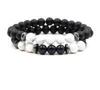 Stone,Natural Stone Beaded, Natural Stone White Pine Set Men And Women Couple 2 Sets, Personalized Clothing Accessories Jewelry