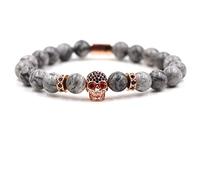 Stone,Natural Stone Beaded, Picture Agate Stone Rose Micro-Set Black Zircon Stone Bone, Personalized Clothing Accessories Jewelry