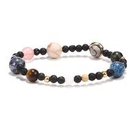Stone,Natural Stone Beaded Universe Nine Big Eight Planets Natural Stone Elastic Constellation Personalized Clothing Accessories Jewelry