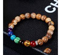 Stone,Natural Stone Elastic Force Fashion Picture Stone Seven Chakras Yoga Beads Energy Bracelets Bracelets Bracelets Personalized Clothing Accessories Jewelry