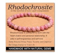 Stone of Love and Compassion - Stretch Elastic Bracelet Natural Stone Crystal Healing Power Energy Gifts for Unisex Adult 6mm