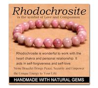 Stone of Love and Compassion - Stretch Elastic Bracelet Natural Stone Crystal Healing Power Energy Gifts for Unisex Adult 8mm