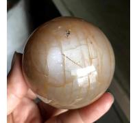 Stone Orange Moonstone Ball Crystal Ball Shiny Tabletop Ornament Room Decoration Ornaments (Size : 61-70mm)