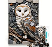 Stone Owl Mosaic Art 1000 Pieces Jigsaws Adults Puzzles Gifts Mind Skill Toy Quiet Fun Design Assembly 50x75cm
