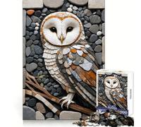 Stone Owl Mosaic Art 1000 Pieces Jigsaws Adults Puzzles Gifts Mind Skill Toy Quiet Fun Design Assembly 50x75cm