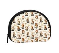 Stone Owl Print Coin Purse - Mini Coin Purses for Women, Cute Small Change Purse Coins Pouch