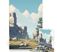 Stone Path Landscape Jigsaw Puzzle for Teenagers 1000 Pieces Brain Skill Home Activity Exact Edge Festive Gift 38x52cm