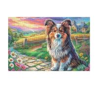 Stone Path Sheltie 1000 Piece Jigsaw Puzzle for Adults Teens Gaming Break Activity Mental Reset Colourful Design Great Gift for Gamers 1000 PCS